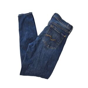 7 For All Mankind Gwenevere Skinny Jeans Dark Wash Blue Denim Size 29x30 EUC
